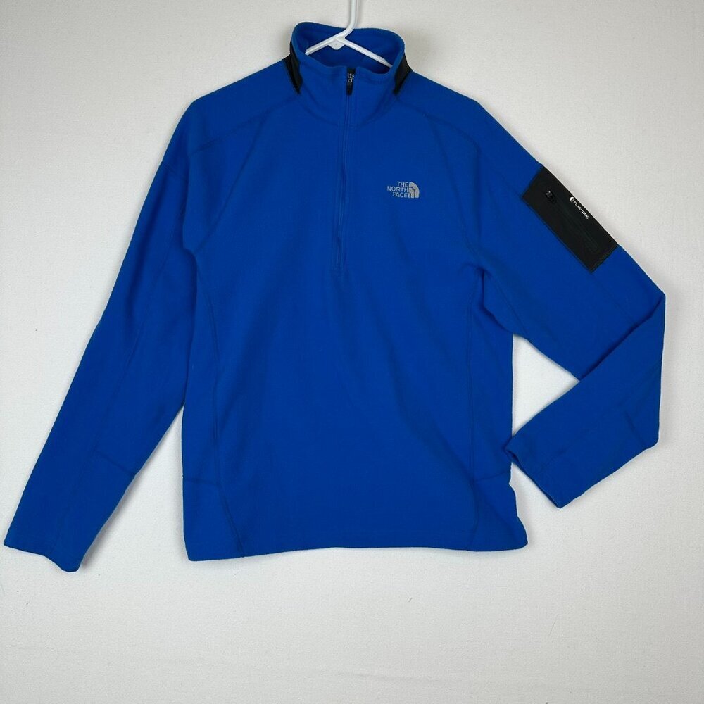 The North Face Flashdry Sweater 1/4 Zip Fleece Pullover Sweatshirt Blue